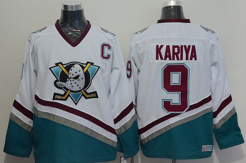 Ducks #9 Paul Kariya White CCM Throwback Stitched Jersey - Zenithce