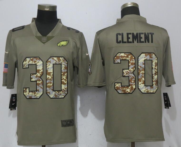 Philadelphia Eagles #30 Corey Clement Olive Camo Salute To Service Limited Stitched Jersey - Zenithce