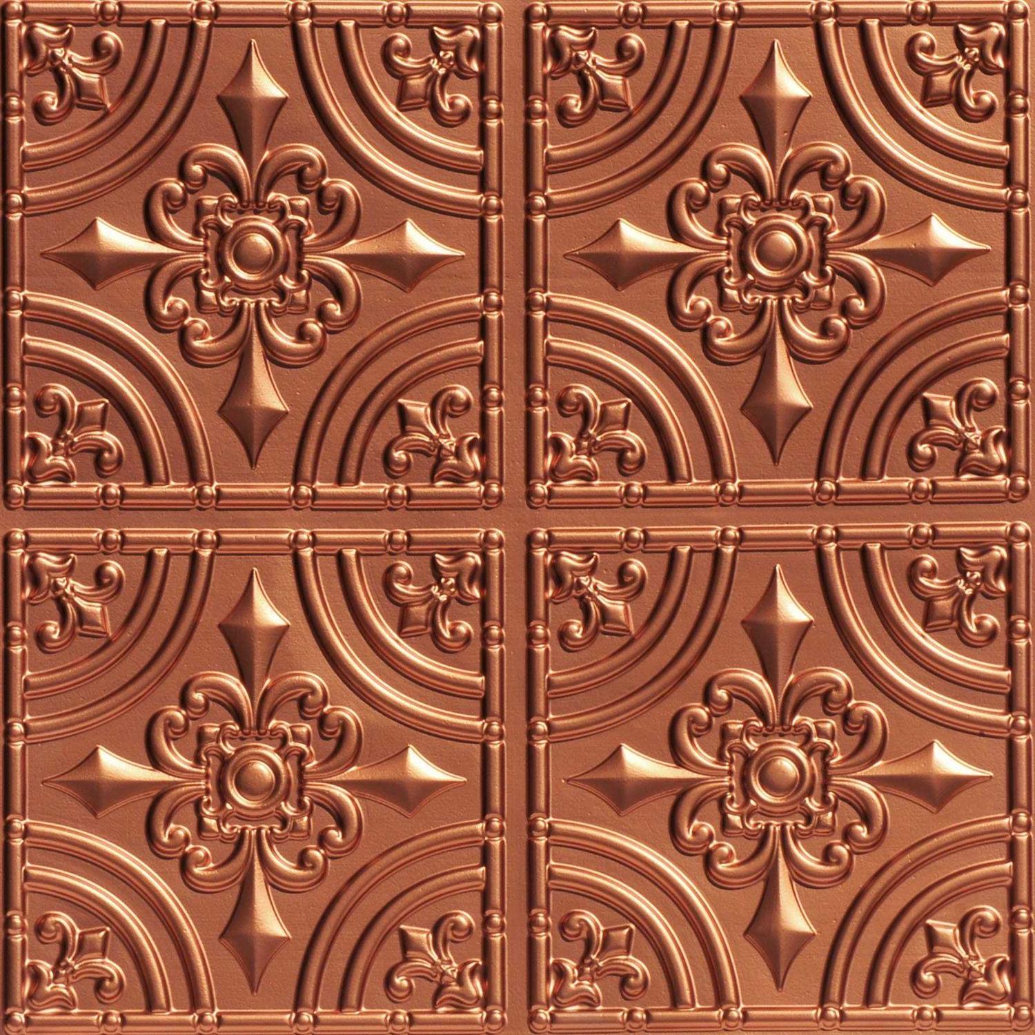 From Plain To Beautiful In Hours Wrought Iron 2 ft. x 2 ft. Glue up PVC Ceiling Tile - Zenithce