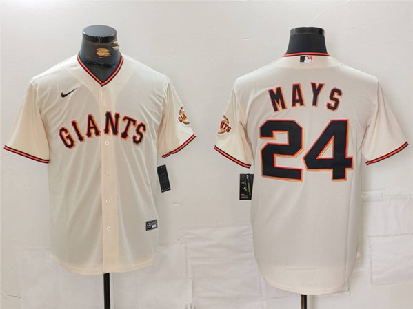 San Francisco Giants #24 Willie Mays Cream Stitched Jersey - Zenithce