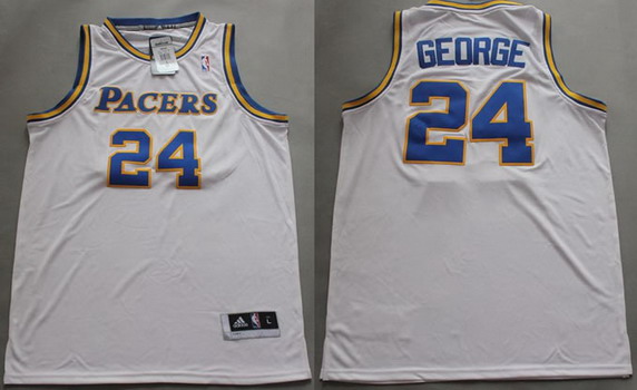Indiana Pacers #24 Paul George ABA Hardwood Classic Swingman White Jersey - Zenithce