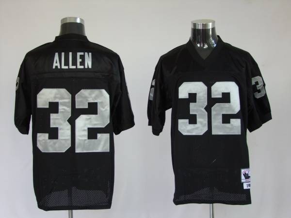 Mitchell And Ness Raiders Marcus Allen #32 Stitched Black Jersey - Zenithce