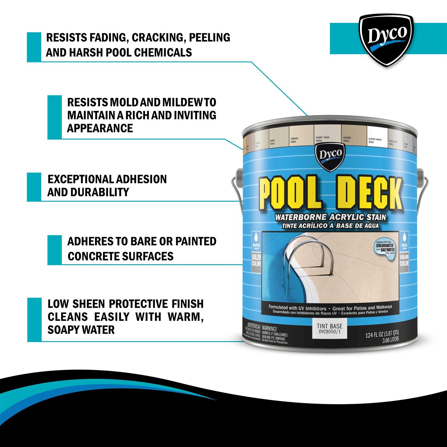 Dyco Paints Pool Deck Low Sheen Waterborne Acrylic Stain - Zenithce