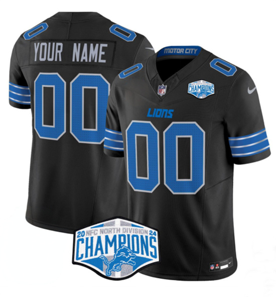 Detroit Lions Custom Black 2024 NFC North Champions F.U.S.E. Vapor Limited Stitched Jersey - Zenithce