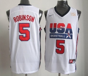 1992 Olympics Team USA #5 David Robinson White Swingman Jersey - Zenithce