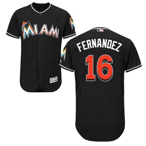 Marlins #16 Jose Fernandez Black Flexbase Authentic Collection Stitched Jersey - Zenithce
