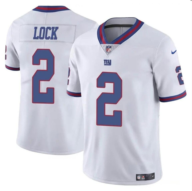 New York Giants #2 Drew Lock White Limited Stitched Jersey - Zenithce