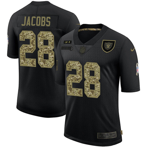 Las Vegas Raiders #28 Josh Jacobs Black Camo Salute To Service Limited Stitched Jersey - Zenithce
