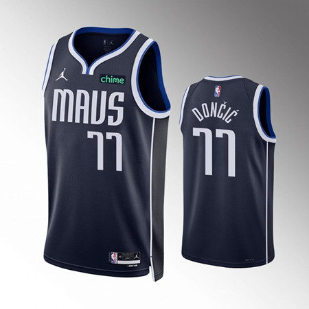 Dallas Mavericks #77 Luka Doncic Navy Statement Edition Stitched Jersey - Zenithce