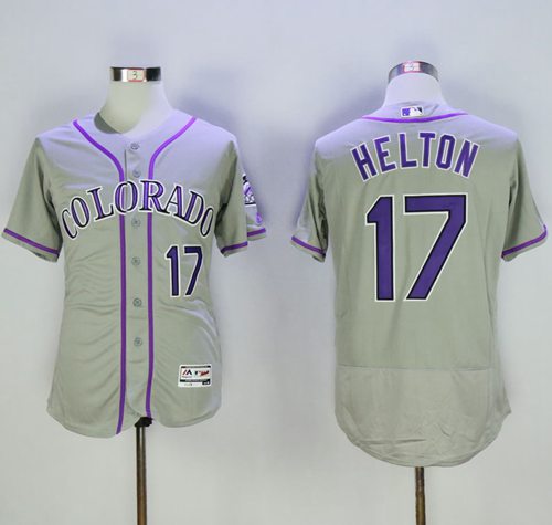 Rockies #17 Todd Helton Grey Flexbase Authentic Collection Stitched Jersey - Zenithce