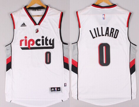 Portland Trail Blazers #0 Damian Lillard Rip City Revolution 30 Swingman 2014 New White Jersey - Zenithce