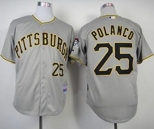 Pirates #25 Gregory Polanco Grey Cool Base Stitched Jersey - Zenithce
