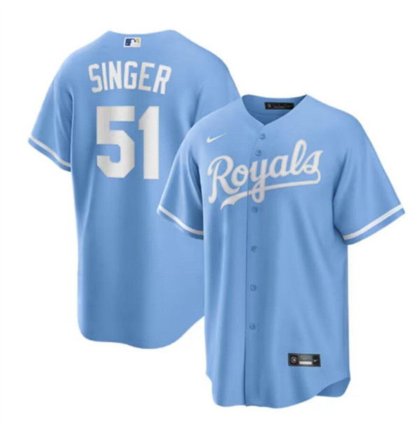 Kansas City Royals #51 Brady Singer Light Blue Stitched Jersey - Zenithce