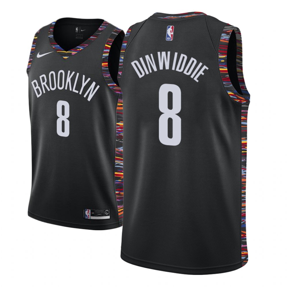 Brooklyn Nets #8 Spencer Dinwiddie Black City Edition Swingman Jersey - Zenithce