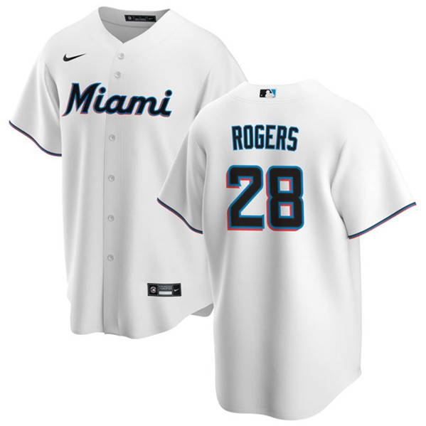 Miami Marlins #28 Trevor Rogers White Cool Base Stitched Jersey - Zenithce