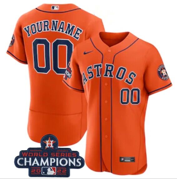 Houston Astros Customized Orange 2022 World Series Champions City Connect Flex Base Stitched Baseball Jersey - Zenithce
