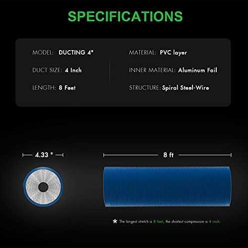 Ipower Flexible 8 Feet Aluminum Ducting 4 Layer Protection Dryer Vent Hose for Hvac Heating Cooling Ventilation and Exhaust - Zenithce