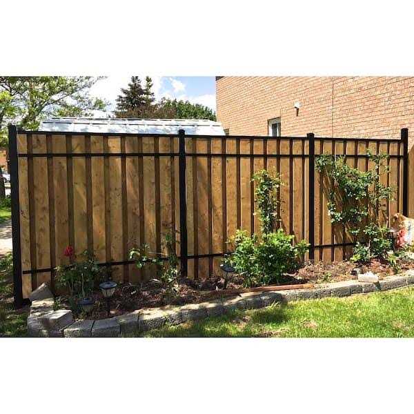 Slipfence H x 3-in W Black Powder Coated Aluminum Privacy Fence Post - Zenithce