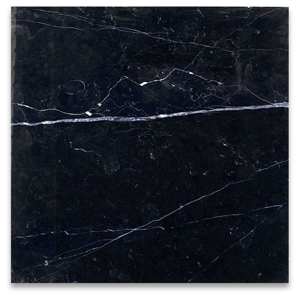 Nero Marquina Black Marble Tile Honed - Zenithce