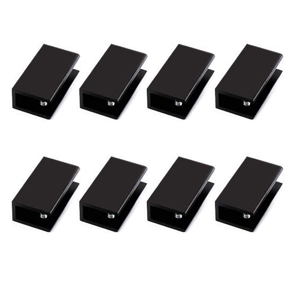Kyien Pack of 8 Aluminum Alloy Square Glass Shelf Clamp Clip Holder Support Bracket - Zenithce