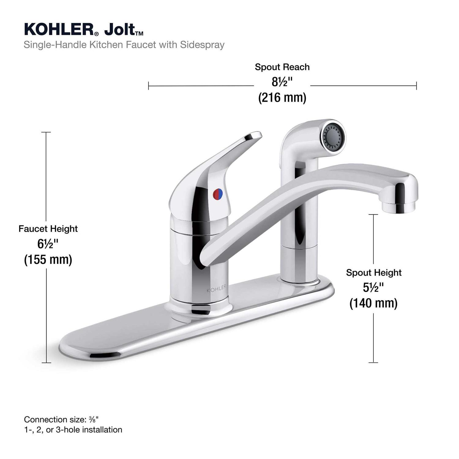Kohler Jolt Single Handle Kitchen Faucet - Zenithce