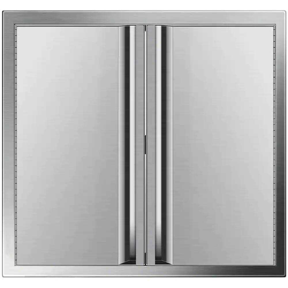 Vevor BBQ Access Door H Double BBQ Door Stainless Steel with Recessed Handle Outdoor Kitchen Doors - Zenithce