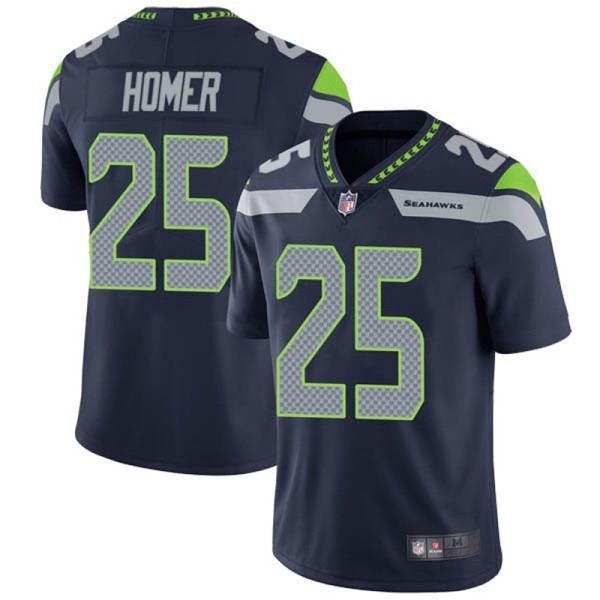Seattle Seahawks #25 Travis Homer Navy Vapor Untouchable Limited Stitched Jersey - Zenithce