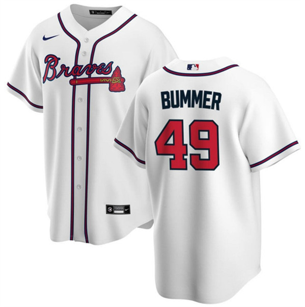 Atlanta Braves #49 Aaron Bummer White Cool Base Stitched Jersey - Zenithce