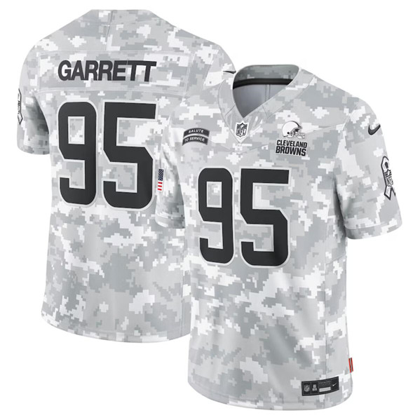 Cleveland Browns #95 Myles Garrett Arctic Camo 2024 F.U.S.E. Salute To Service Limited Stitched Jersey - Zenithce