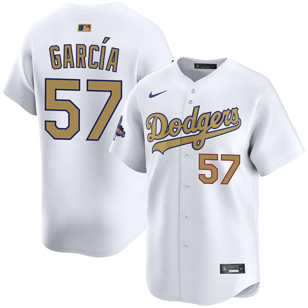 Los Angeles Dodgers #57 Luis Garcia 2025 White Gold Collection Limited Jersey - Zenithce