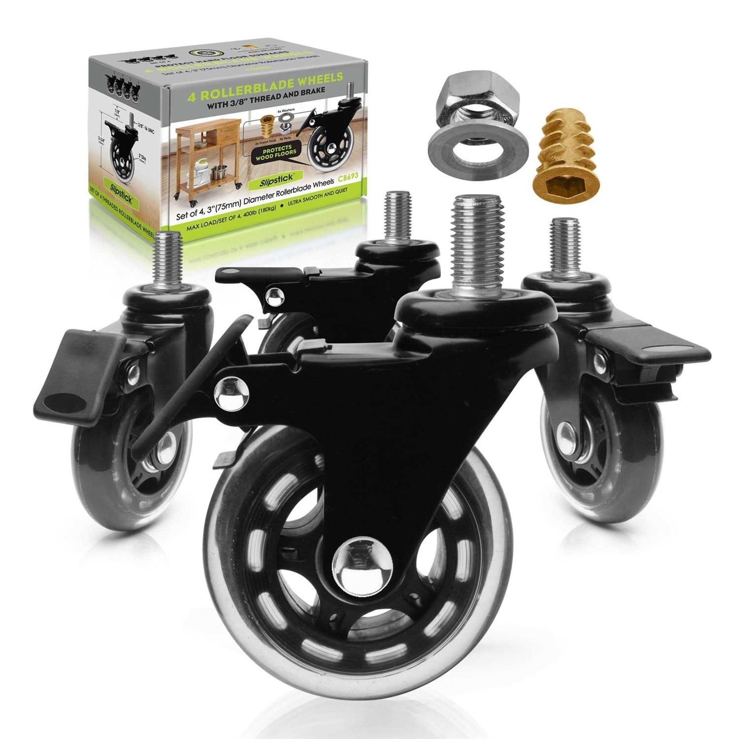 Slipstick 3 Rollerblade Office Chair Wheels - Zenithce
