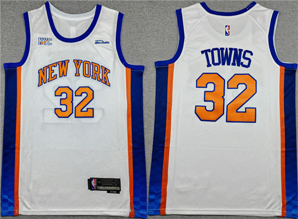 New Yok Knicks #32 Karl-Anthony Towns White 2024-25 City Edition Stitched Jersey - Zenithce