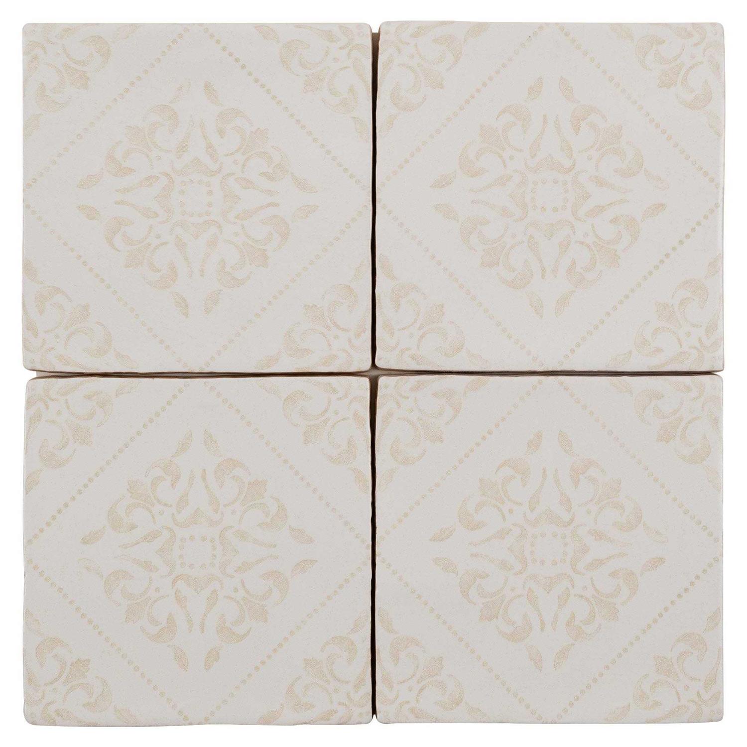 Traditional 5×5 Light Square Matte Ceramic Mosaic Tile - Zenithce