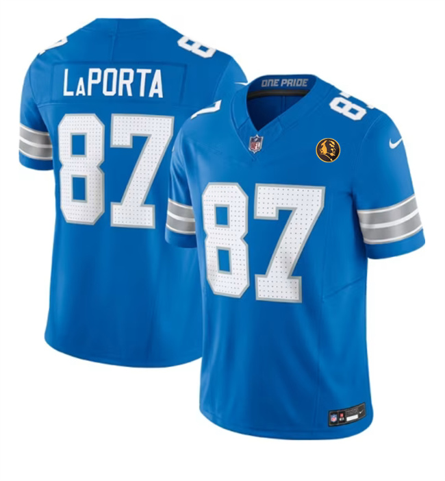 Detroit Lions #87 Sam LaPorta Blue 2024 F.U.S.E. With John Madden PatchVapor Limited Stitched Jersey - Zenithce