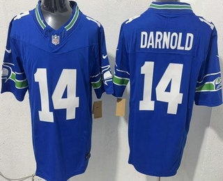 Seattle Seahawks #14 Sam Darnold Limited Blue FUSE Vapor Jersey - Zenithce