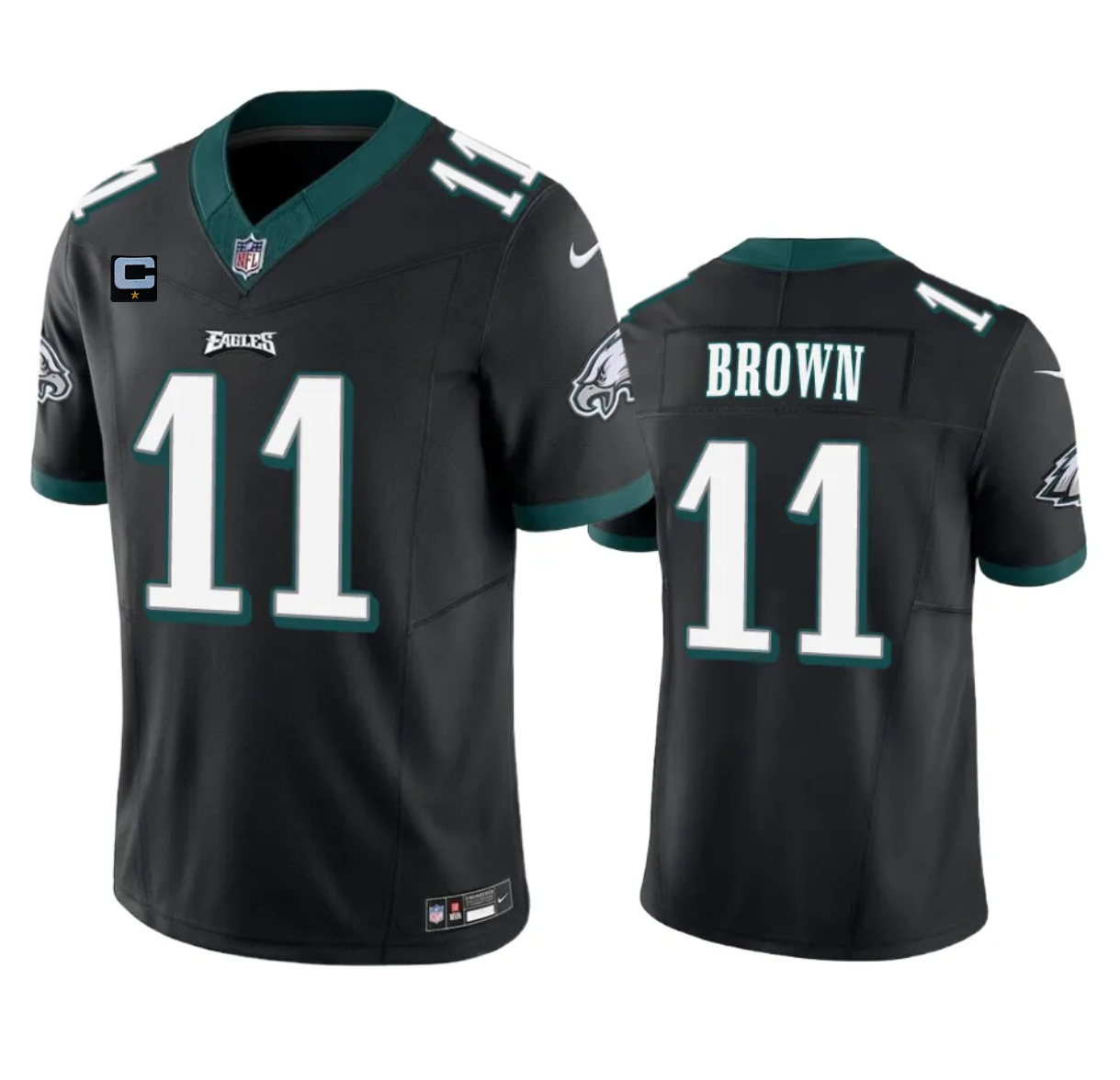 Philadelphia Eagles #11 A. J. Brown Black 2023 F.U.S.E. With 4-Star C Patch Vapor Untouchable Limited Stitched Jersey - Zenithce