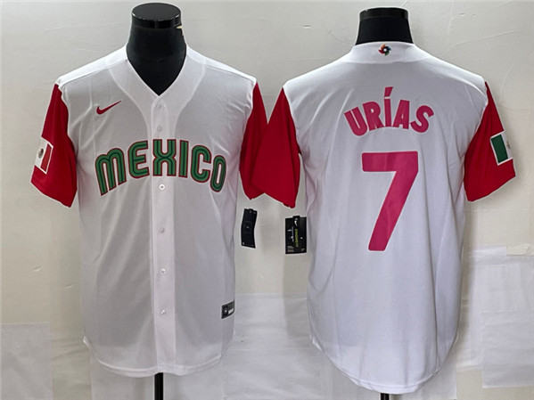 Mexico #7 Julio Urías 2023 White Red World With Patch Classic Stitched Jersey - Zenithce
