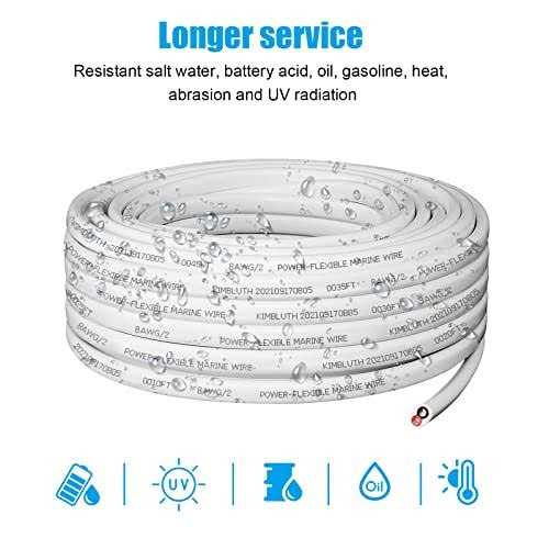 Kimbluth 2 Gauge Battery Cable Oxygen Free Copper Wire, 10ft 2 AWG Welding Cable Standard USA OFC Wire for Automotive, Battery, Solar, Marine and - Zenithce