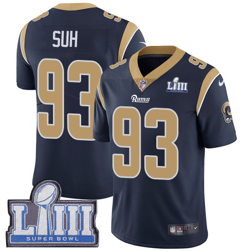 Los Angeles Rams #93 Ndamukong Suh Navy Blue Super Bowl LIII Vapor Untouchable Limited Stitched Jersey - Zenithce