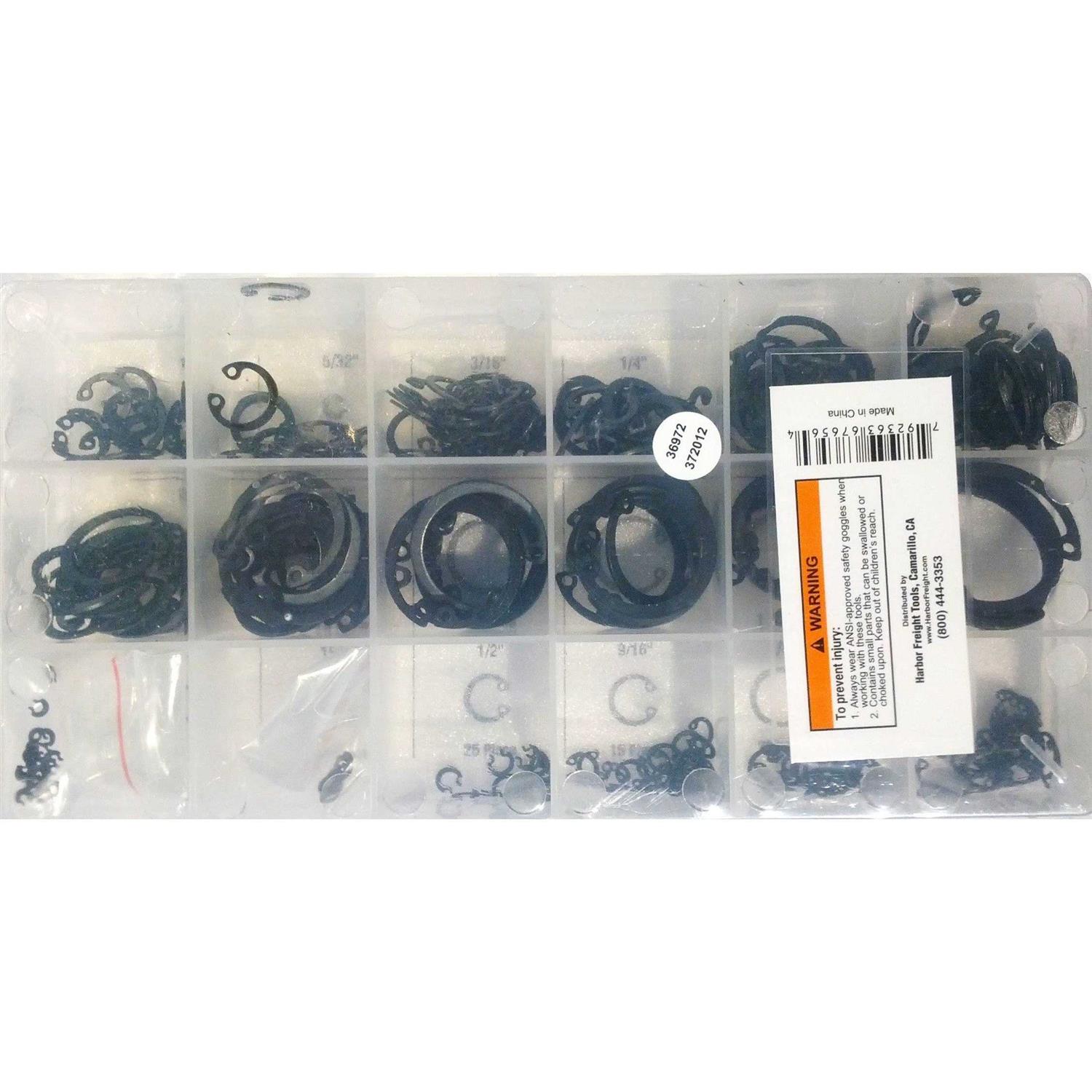 Storehouse 300 Piece External Snap Ring Assortment - Zenithce