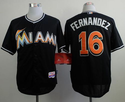 Marlins #16 Jose Fernandez Black Alternate 2 Stitched Jersey - Zenithce