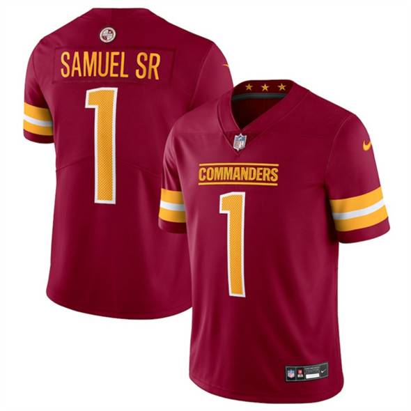 Washington Commanders #1 Deebo Samuel Sr Burgundy 2025 Vapor Limited Stitched Jersey - Zenithce