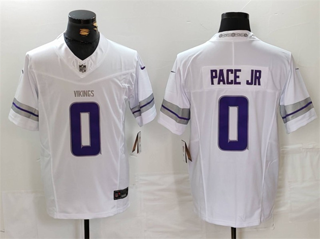 Minnesota Vikings #0 Ivan Pace Jr. White 2024 F.U.S.E. Winter Warrior Limited Stitched Jersey - Zenithce