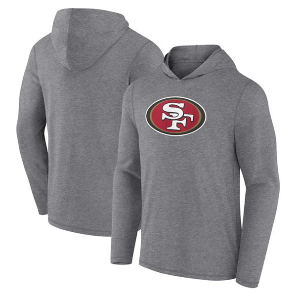 San Francisco 49ers Heather Gray Primary Logo Long Sleeve Hoodie - Zenithce