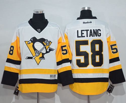 Penguins #58 Kris Letang White New Away Stitched Jersey - Zenithce