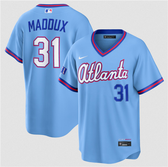 Atlanta Braves #31 Greg Maddux Powder Blue 2026 City Connect Stadium Stitched Jersey - Zenithce