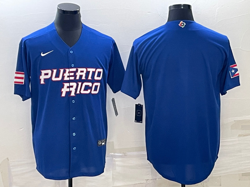 Puerto Rico Blank 2023 Royal World Classic Stitched Jersey - Zenithce