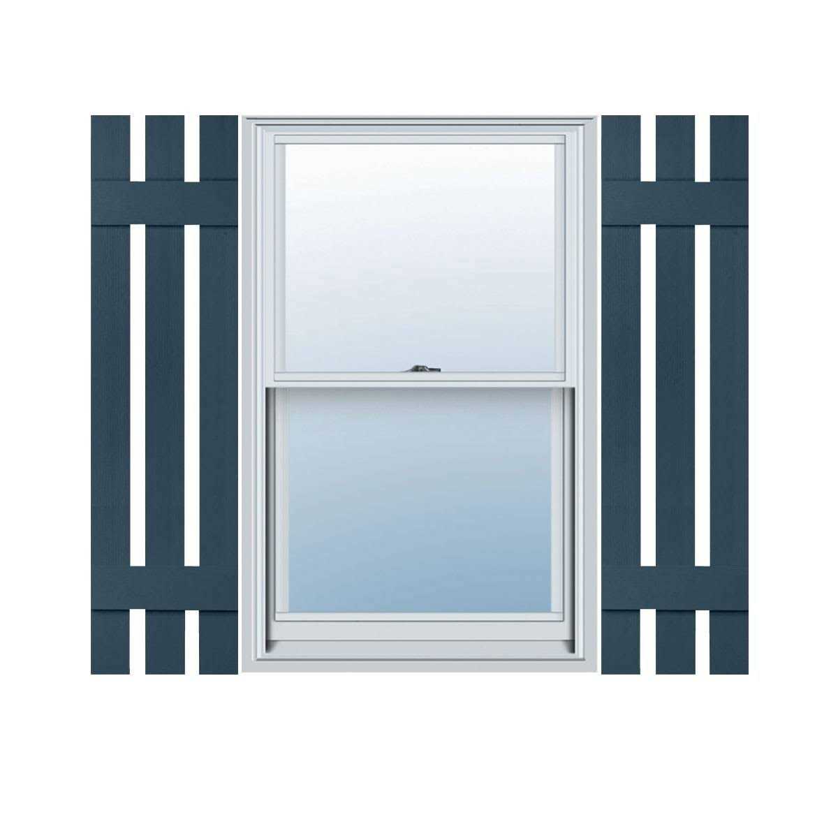 Mid America Standard Size Three Board Spaced Vinyl Shutters - Zenithce