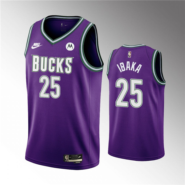 Milwaukee Bucks #25 Serge Ibaka 2022-23 Purple Classic Edition Swingman Stitched Jersey - Zenithce