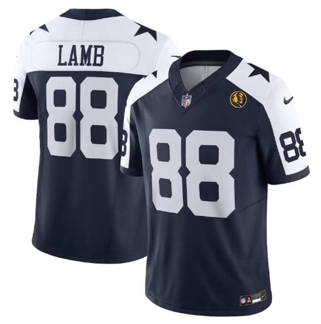 Dallas Cowboys #88 CeeDee Lamb Navy 2023 F.U.S.E. With John Madden Patch Thanksgiving Vapor Limited Stitched Jersey - Zenithce